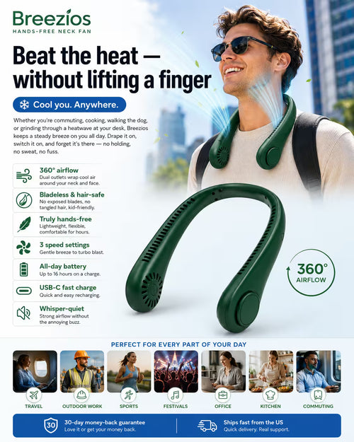 Breezios Hands-Free Neck Fan